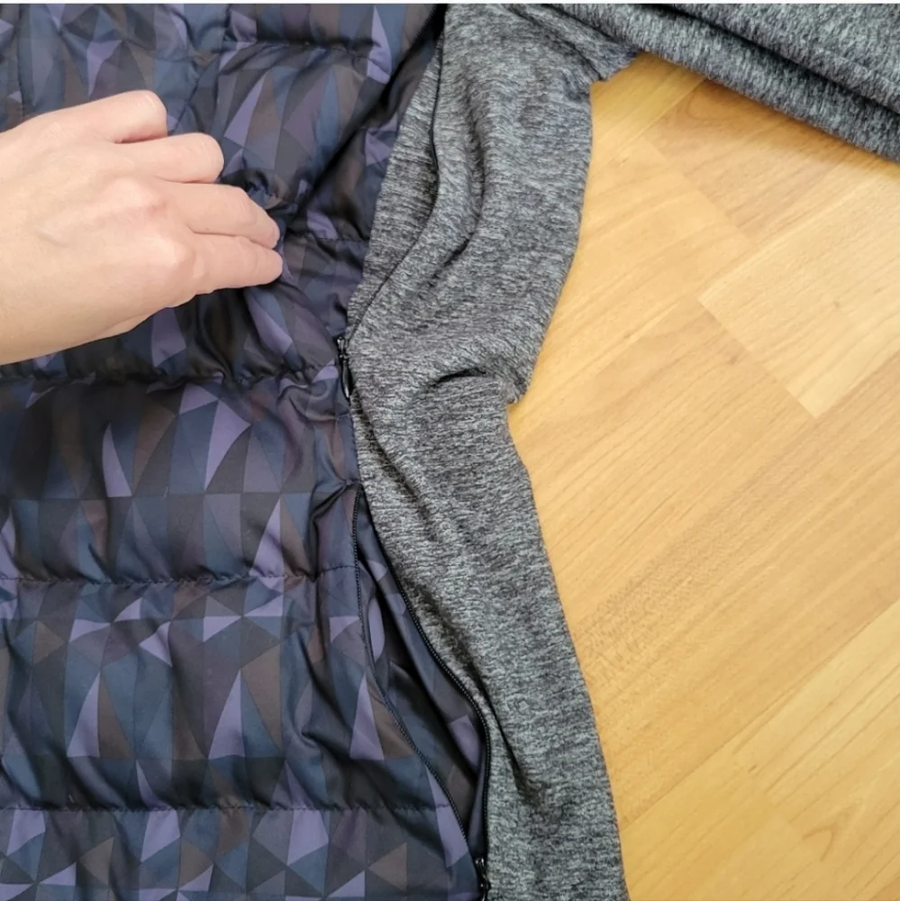 Lululemon Fluff Off Pullover Down Puffer Hoodie 6 Stained Glass